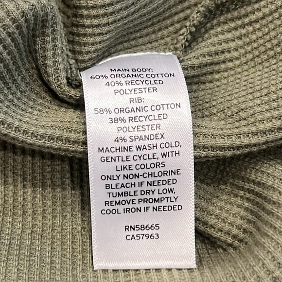 Caslon Organic Cotton Blend Split Neck Thermal Top Green Sorrel XXS - Picture 11 of 12